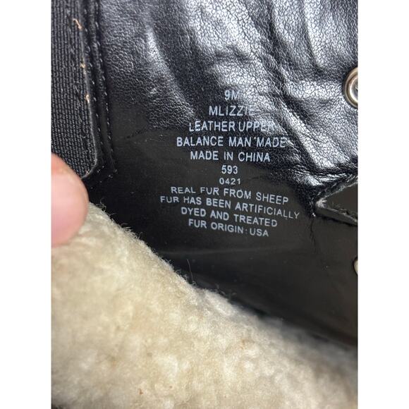 Marc Fisher LTD  Izzie Shearling Lug Sole Black Lace Up Ankle Boot Size 9 NEW - Picture 8 of 11